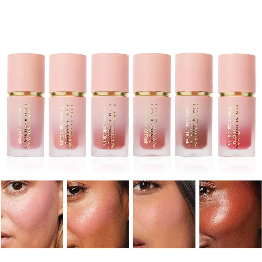 Blush Líquido Handaiyan 3 em 1,  Matte à Prova d'Água em 6 cores radiantes.