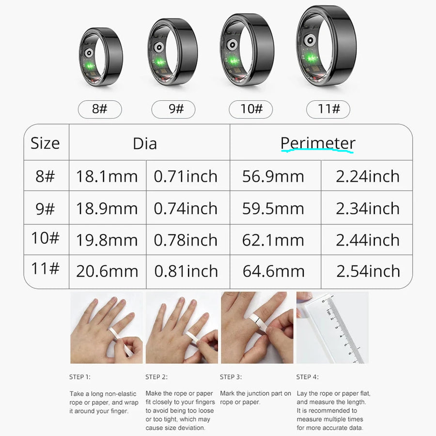 COLMI R02 Smart Ring Unissex - carregamento magnético - monitore sua saúde