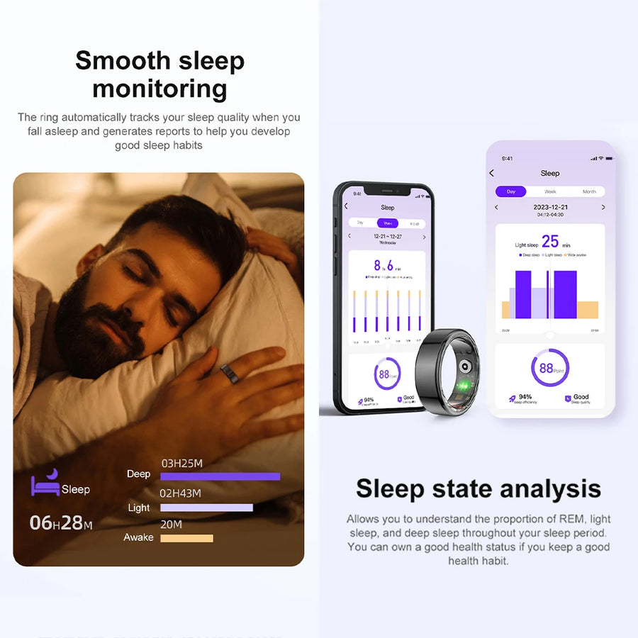 COLMI R02 Smart Ring Unissex - carregamento magnético - monitore sua saúde